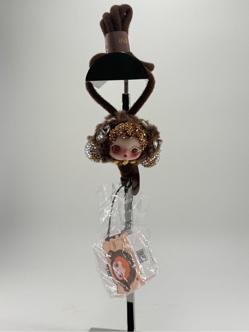 OSK Brown Plush Doll Head Hair Tie